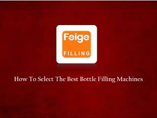 Bottle Filling Machines