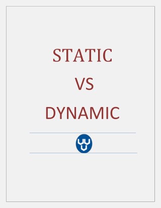 STATIC VS DYNAMIC WEBSITE