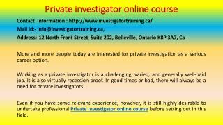 Private investigator online course