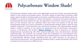 Polycarbonate Window Shade