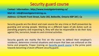 Know the Security Guard Responsibilities by Doing the Course