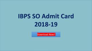 How to Download IBPS SO Admit Card