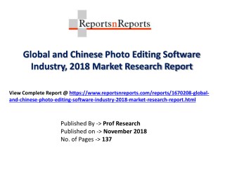 Global Photo Editing Software industry Top Players Market Share Analysis 2018