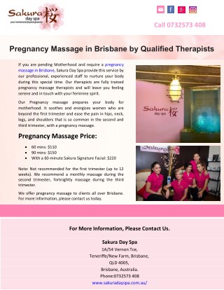 Pregnancy Massage in Brisbane by Qualified Therapists