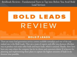 Boldleads Reviews – Fundamental Facts to Tap into Before You Avail Bold Lead Services