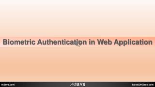 Biometric Authentication in Web Application