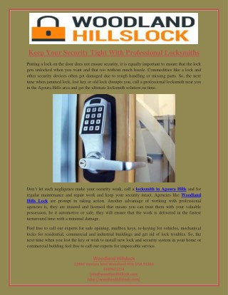 Keep Your Security Tight With Professional Locksmiths