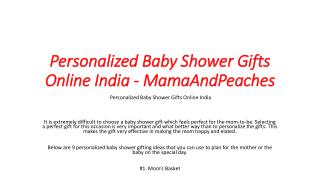 Personalized Baby Shower Gifts Online India - MamaAndPeaches