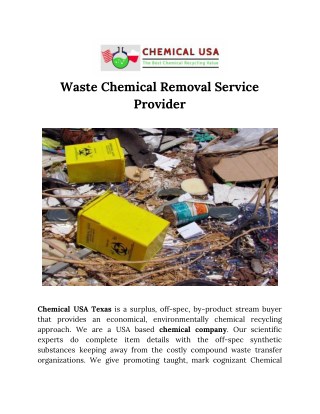 Waste Chemical Removal Service Provider