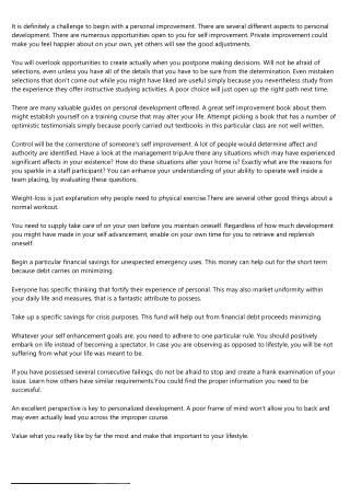 Strategies To Your Personal Development Questions