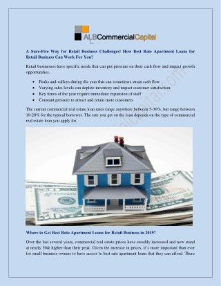 Get Fast & Free Best Rate Apartment Loans from ALB Commercial Capital