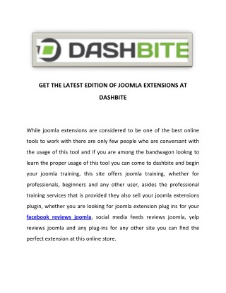 Business Reviews Joomla | Web Development | Dashbite