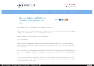 Duncan Calder ex KPMG on Divorce - Beat Bullying and Lies