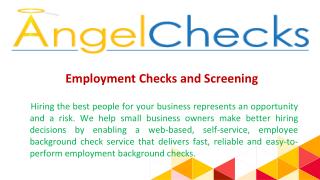 Employment Checks and Screening