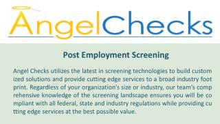 Post Employment Screening