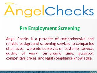 Pre Employment Screening