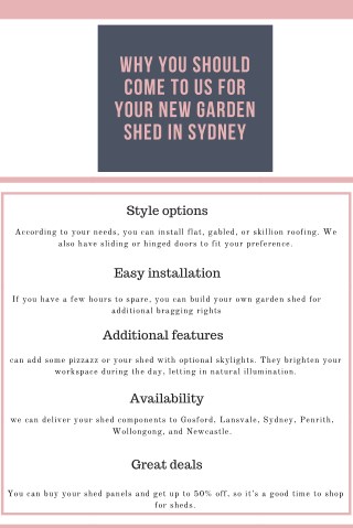 Why you should come to us for your new garden shed in Sydney