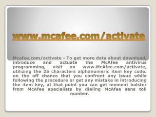 MCAFEE.COM/ACTIVATE- MCAFEE ANTIVIRUS PRODUCT