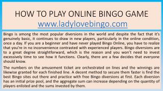 HOW TO ENJOY BINGO ONLINE