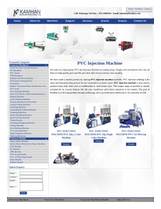 Pvc Injection Machine | Pvc Injection Moulding Machine, Manufacturers | Kamhan.com