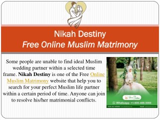 Free Online Muslim Matrimony For Nikah