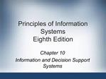 Principles of Information Systems Eighth Edition