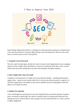 5 Ways to Improve Your SEO