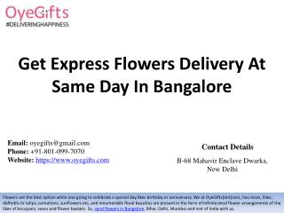 Get Express Flowers Delivery At Same Day In Bangalore