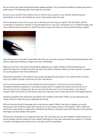 Best Advice For Studying General public Speaking