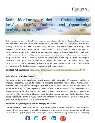 Brain Monitoring Market - Global Industry Insights, Trends, Outlook, and Opportunity Analysis, 2018-2026