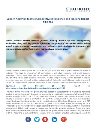 Speech Analytics Market