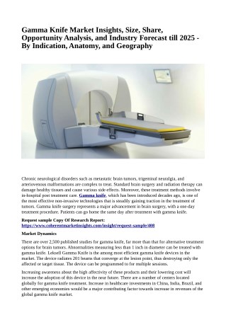 Gamma Knife Market Insights, Size, Share, Opportunity Analysis, and Industry Forecast till 2025 - By Indication, Anatomy