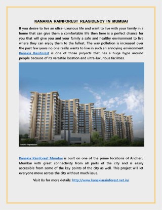 Kanikia Rainforest residency in Andheri East Mumbai