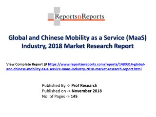 Global Mobility as a Service (MaaS) Market 2018 Recent Development and Future Forecast