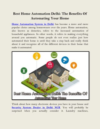 Best Home Automation Delhi: The Benefits Of Automating Your Home