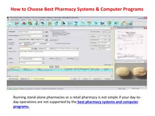 How to choosebest pharmacy systems & computer programs