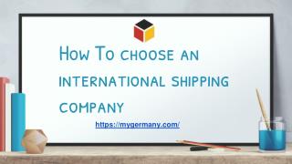 How To choose an international shipping company