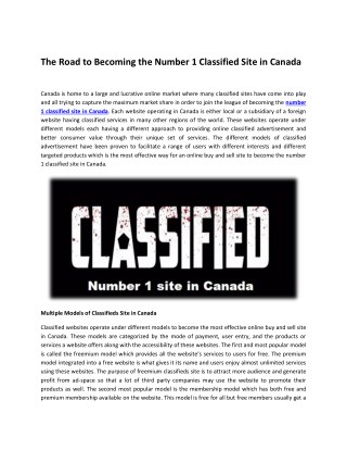 The Road to Becoming the Number 1 Classified Site in Canada