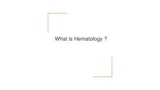 what is hematology ?