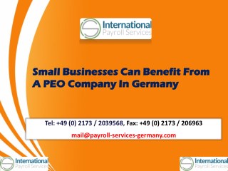 Small Businesses Can Benefit From A PEO Company In Germany