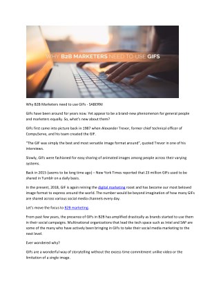 Why B2B Marketers need to use GIFs - SABERNI