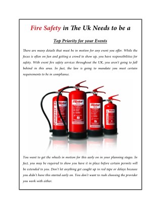 Fire Safety in the UK needs to be a Top Priority for your Events