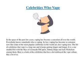 Celebrities Who Vape