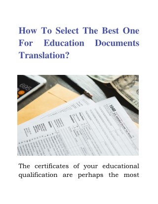 How To Select The Best One For Education Documents Translation?