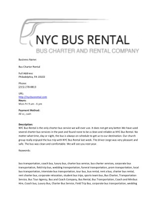 Bus Charter Rental