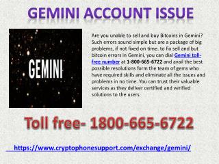Problems due to Loss of a wallet in Gemini