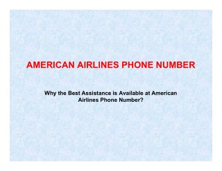 American Airlines Phone Number is a Customer Service Helpline