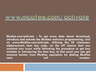MCAFEE.COM/ACTIVATE- ANTIVIRUS ACTIVATION OF MCAFEE