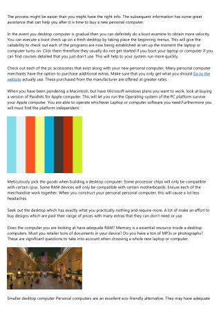 Helpful Tips On Getting The Greatest Computer To Meet Your Needs