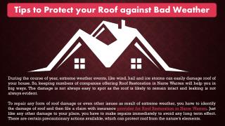 Tips to Protect your Roof against Bad Weather